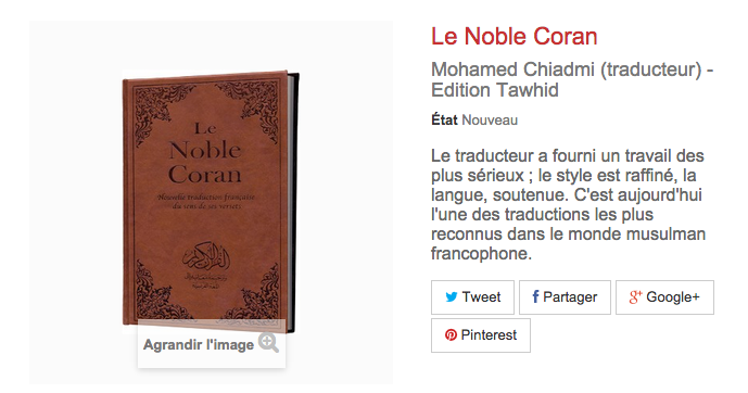 Coran editions Tawhid