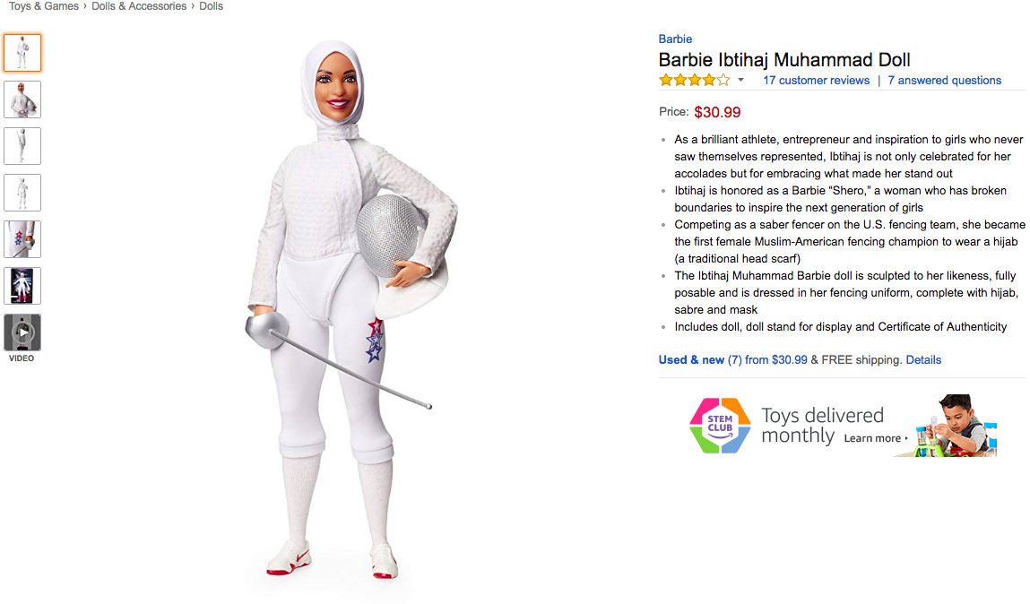 barbie hijab Ibtihaj Muhammad