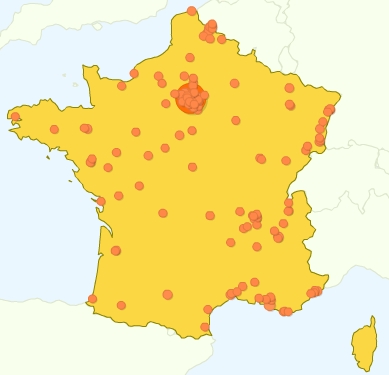 Google Analytics - Al-Kanz, la France et vous : quelques chiffres en cartes (septembre 2007)