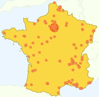 Google Analytics - Al-Kanz, la France et vous : quelques chiffres en cartes (octobre 2007)