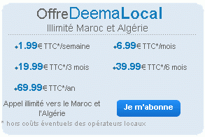 Kleema l'illimité vers l'Algérie et le Maroc