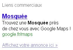 mosquée sur Google Maps