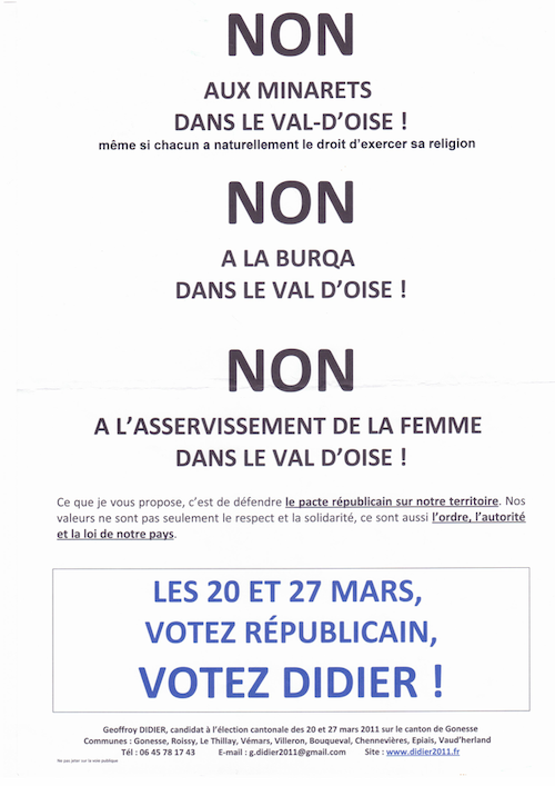 Val d'Oise : l'UMP incite ouvertement à la haine