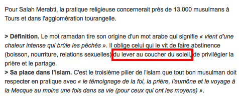 Ramadan Attention On Ne Jeûne Pas Du Lever Au Coucher Du