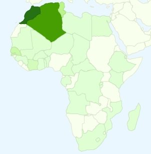 Google Analytics - Al-Kanz, la France et vous : quelques chiffres en cartes (octobre 2007) - afrique