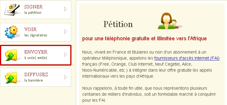 Pétition pour une téléphonie illimitée vers l’Afrique