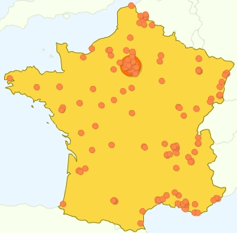 Google Analytics - Al-Kanz, la France et vous : quelques chiffres en cartes (octobre 2007)