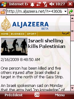 Version mobile Al-Jazeera