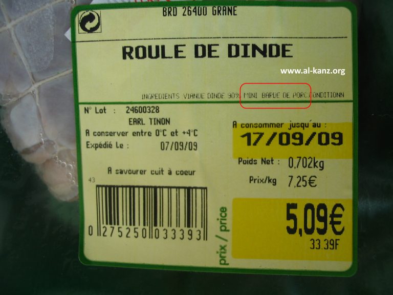 Dinde halal porc