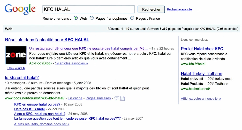 KFC, certifié halal par Google