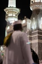 Devant la mosquée de La mecque