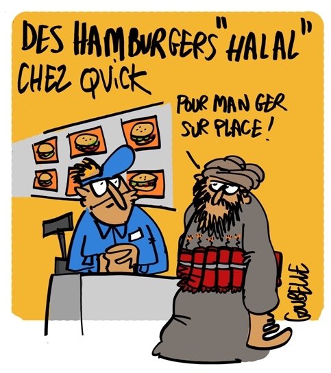 Quick halal : une caricature au texte douteux