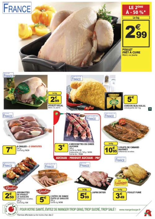 Auchan poulet halal