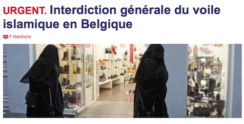 Le Parisien interdit le voile en Belgique