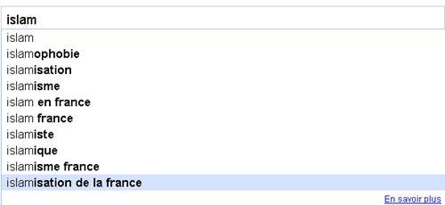 Google Suggest islam