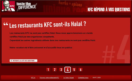 KFC n'affirme plus que son poulet est halal