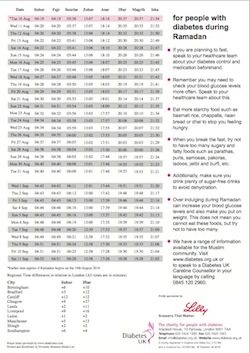 Grande-Bretagne : les musulmans diabétiques ont leur calendrier