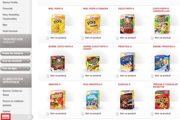 Kellogs certifiés halal