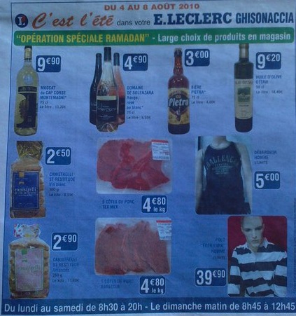 Leclerc : bières et côtes de porc pour ramadan