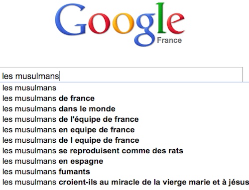 Chrétiens, juifs et musulmans selon Google