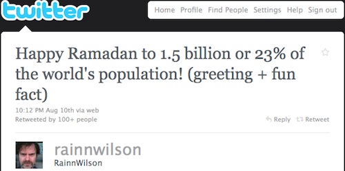 Rainn Wilson ramadan