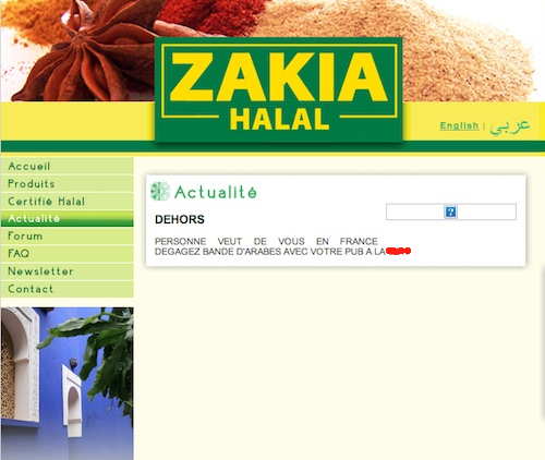 Site Zakia Halal piraté