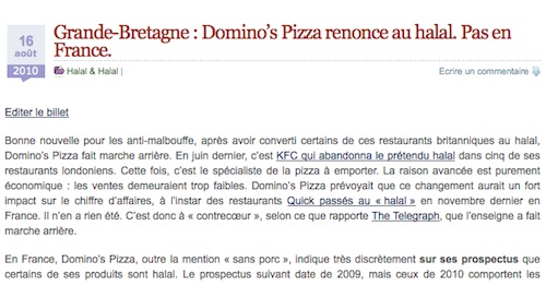 Nouvelle République - Domino's halal