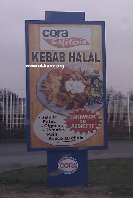 Cora affiche son kebab halal