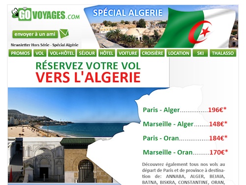 Go Voyages, spécial Algérie