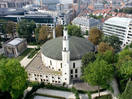 La mosquée de Bruxelles vue du ciel