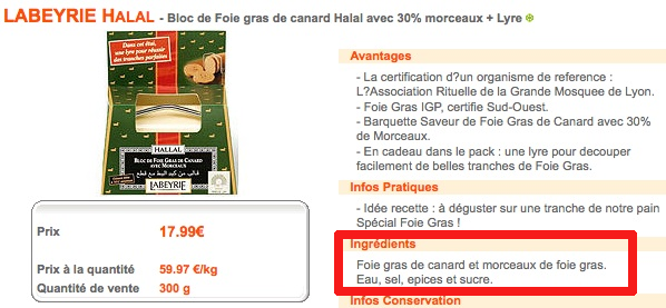 Foie gras Labeyrie halal : Auchandirect supprime la mention 