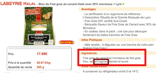 Foie gras Labeyrie halal : Auchandirect supprime la mention 