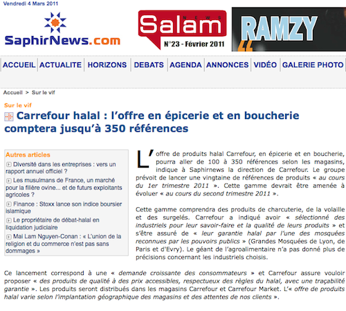 Carrefour halal : vers une stratégie en force ?