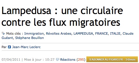 Lampedusa et le Figaro : quand les immigrés sont un fléau