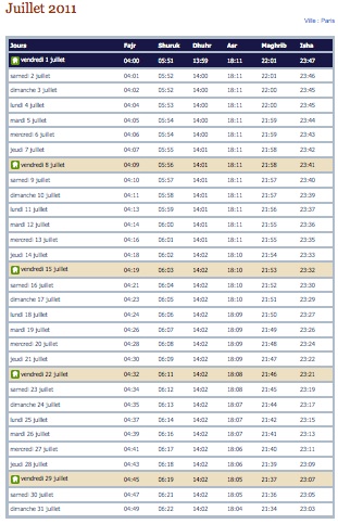 Calendrier ramadan et horaires de prière uniques pour 35 mosquées