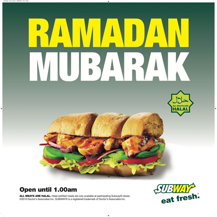 Subway : ramadan mubarak