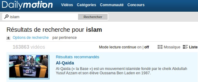 A islam Dailymotion répond Al-Qaida