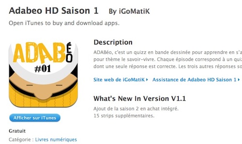 ADABéo : l'application iPhone/iPad de nouveau gratuite