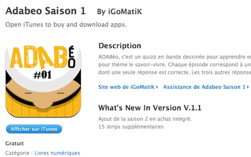 ADABéo : l'application iPhone/iPad de nouveau gratuite