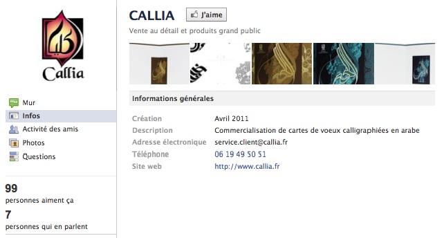 Callia - Page Facebook