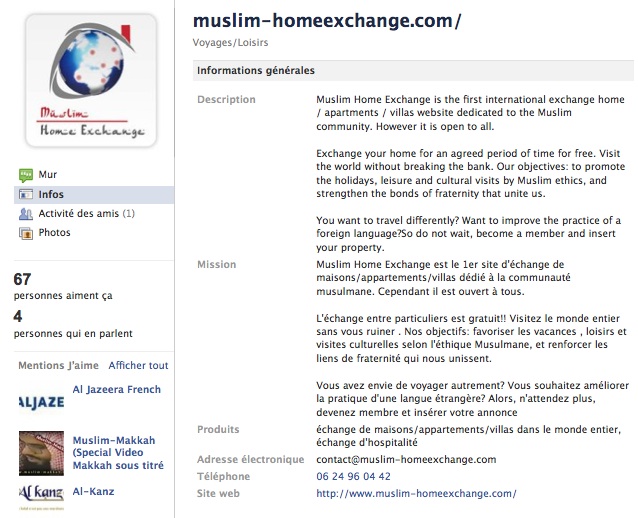 Muslim Home Exchange - Page Facebook