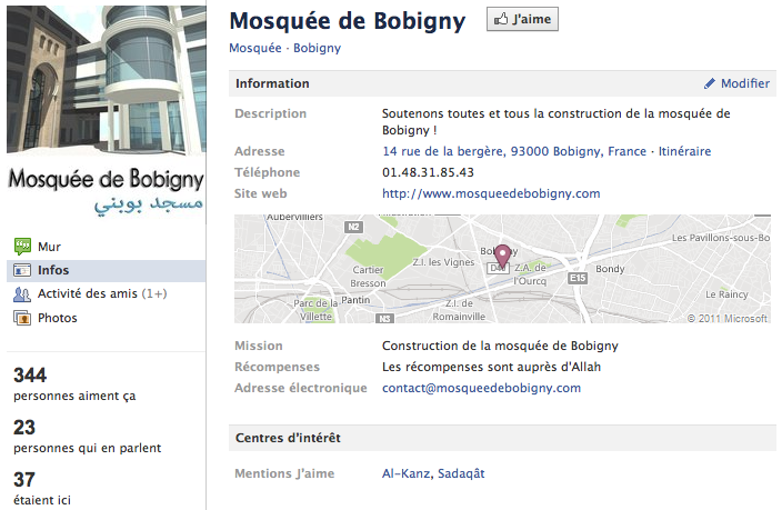 Mosquée de Bobigny - Page Facebook