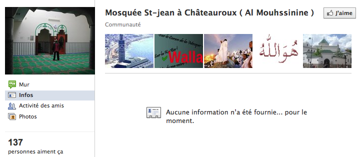 Mosquée de Châteauroux - Page Facebook