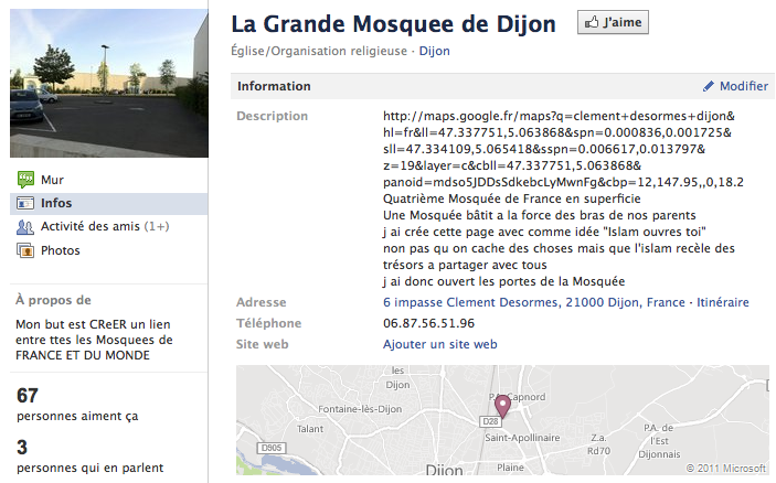 Mosquée de Dijon - Page Facebook