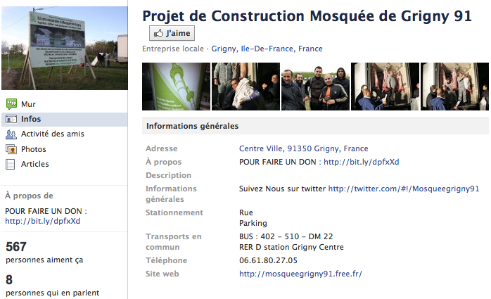 Mosquée de Grigny - Page Facebook