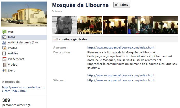 Mosquée de Libourne - Page Facebook