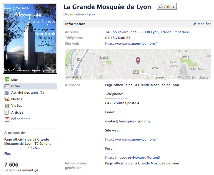 Mosquée de Lyon - Page Facebook