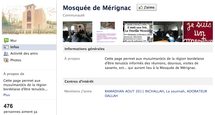 Mosquée de Mérignac - Page Facebook