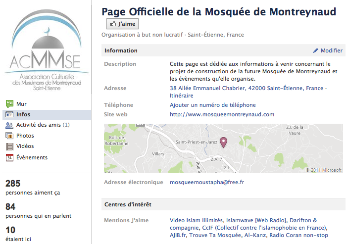 Mosquée de Montreynaud - Page Facebook