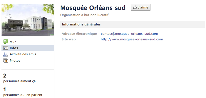 Mosquée de Orléans - Page Facebook